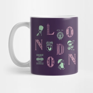 London Alphabets - Liberty Purple Mug